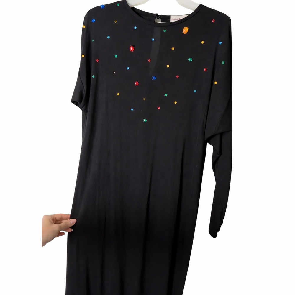 Vintage Jeweled Black Dress